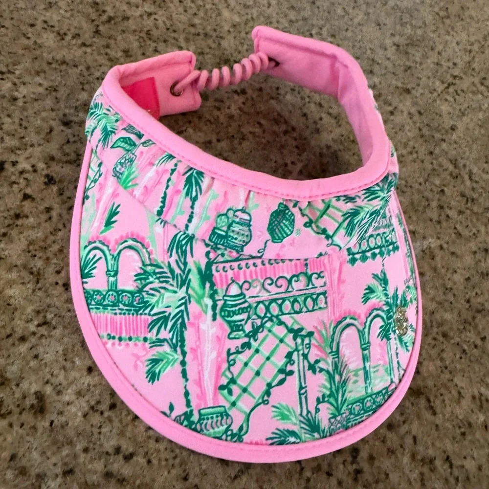 Lilly Pulitzer Women’s Visor Hat Pink Green Print - Picture 6 of 6